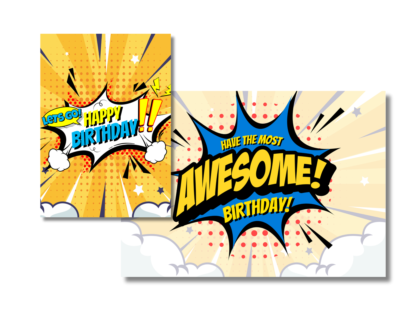 Personalized Comic Action Birthday Card