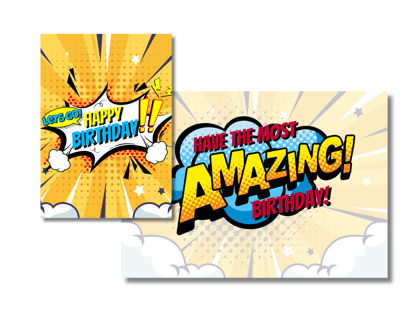 Personalized Comic Action Birthday Card