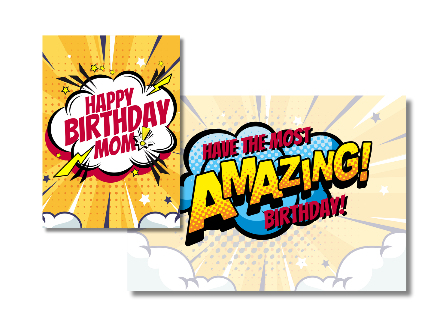 Personalized Comic Action Birthday Card