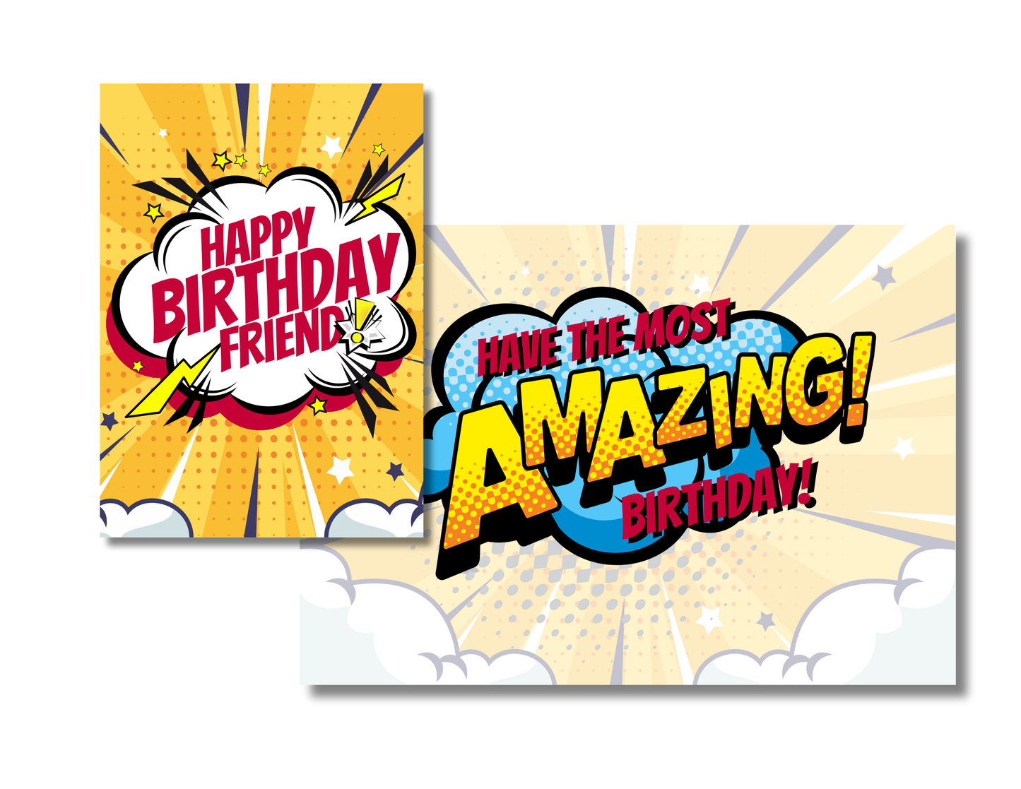 Personalized Comic Action Birthday Card