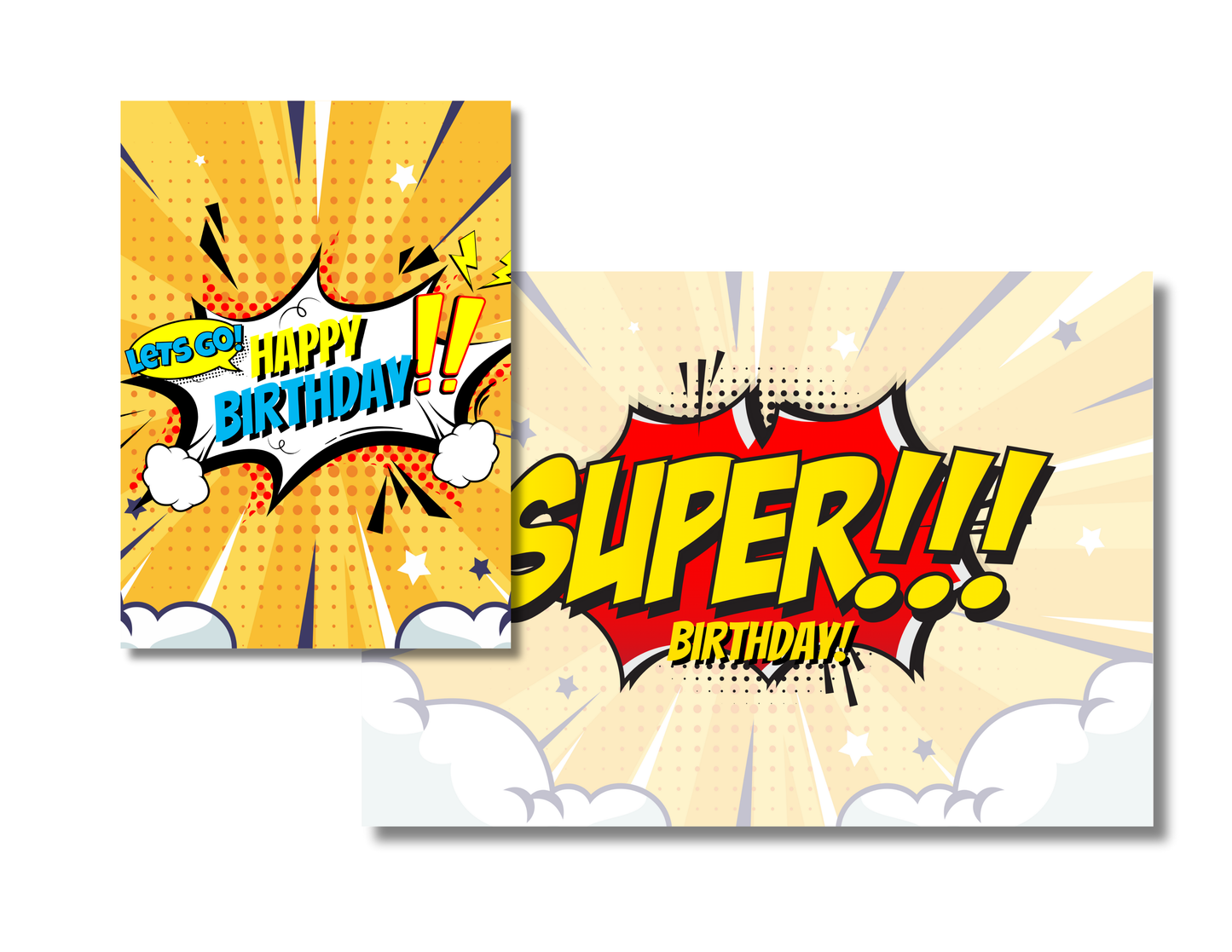 Personalized Comic Action Birthday Card