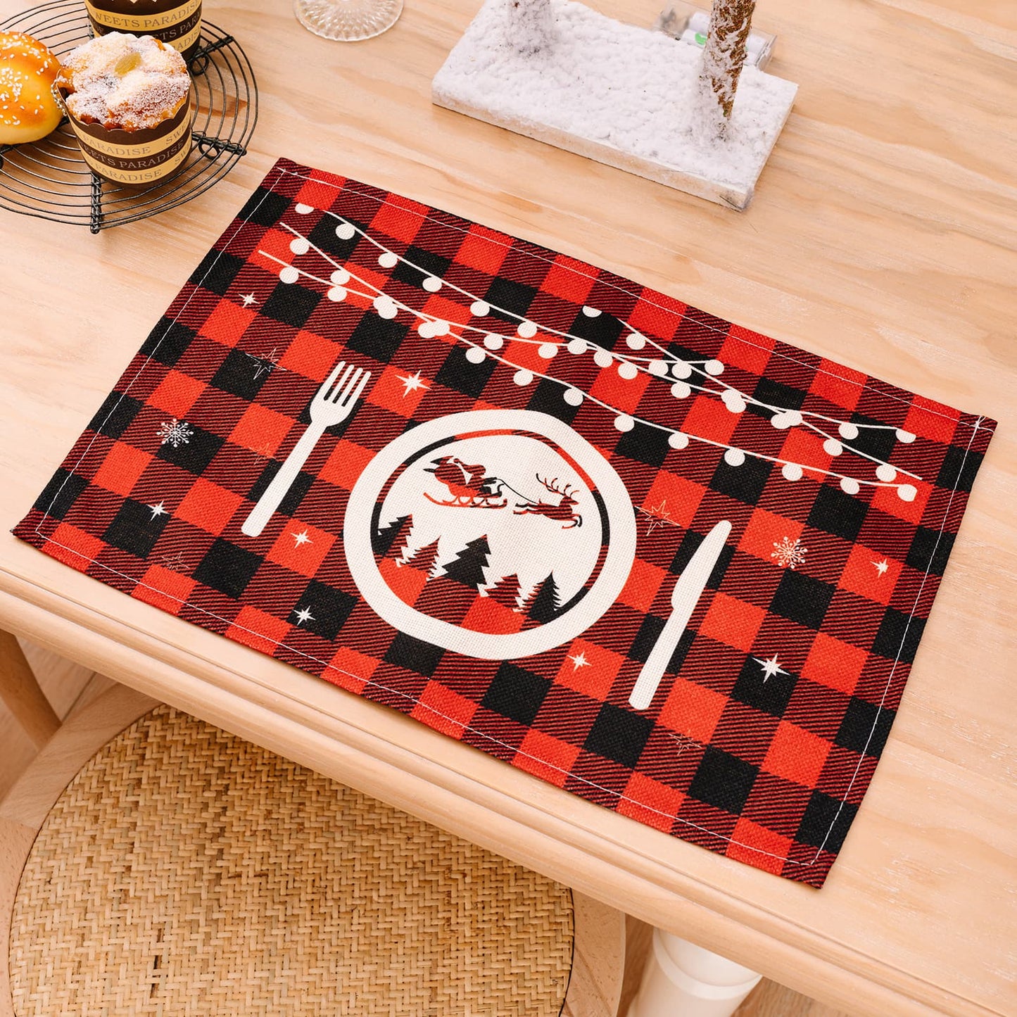 Plaid Holiday Placemats, 2 pieces