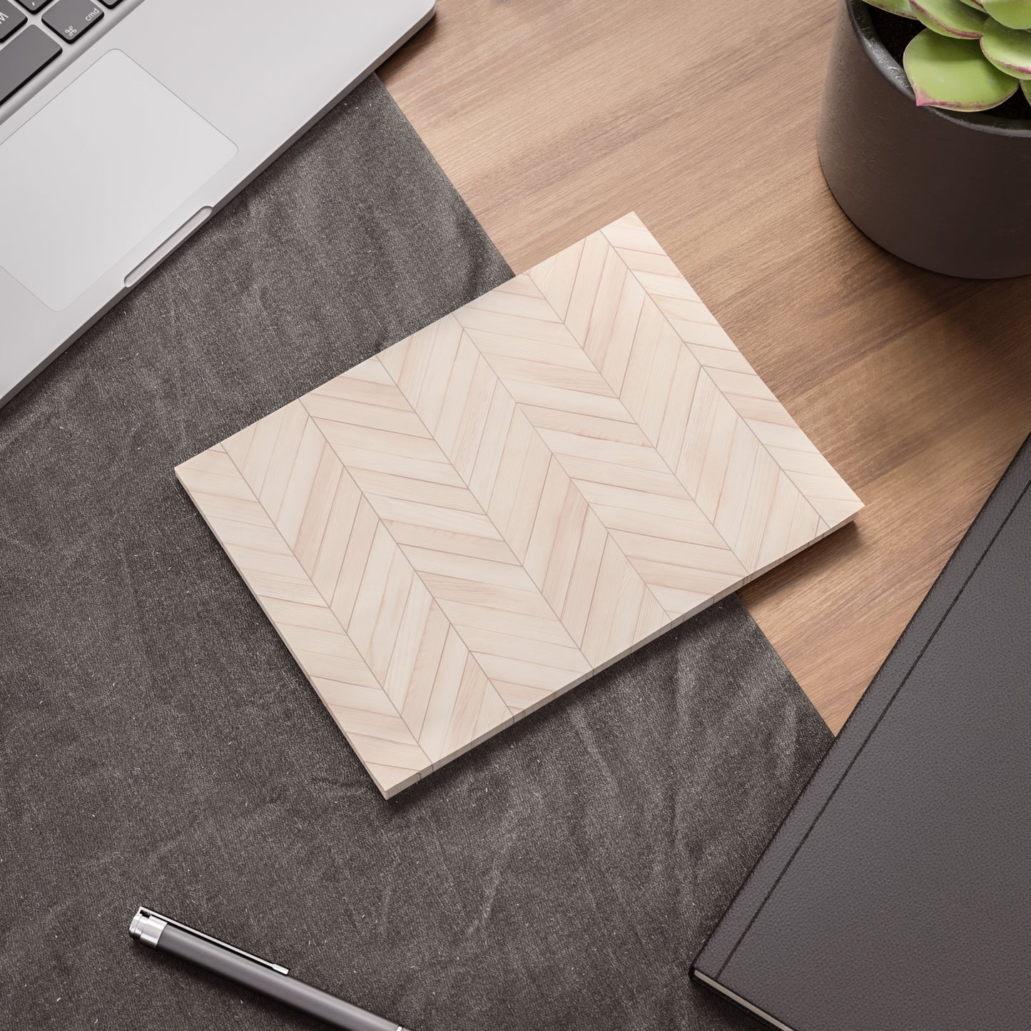 Wood Herringbone Post-it® Note Pads