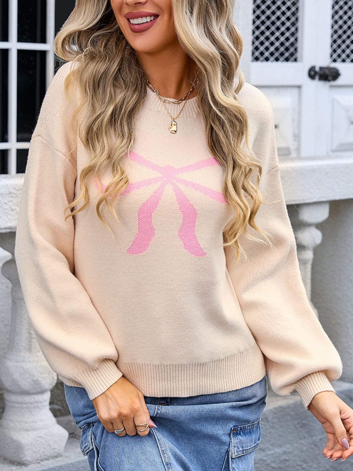 The Pretty Bow Long Sleeve Sweater