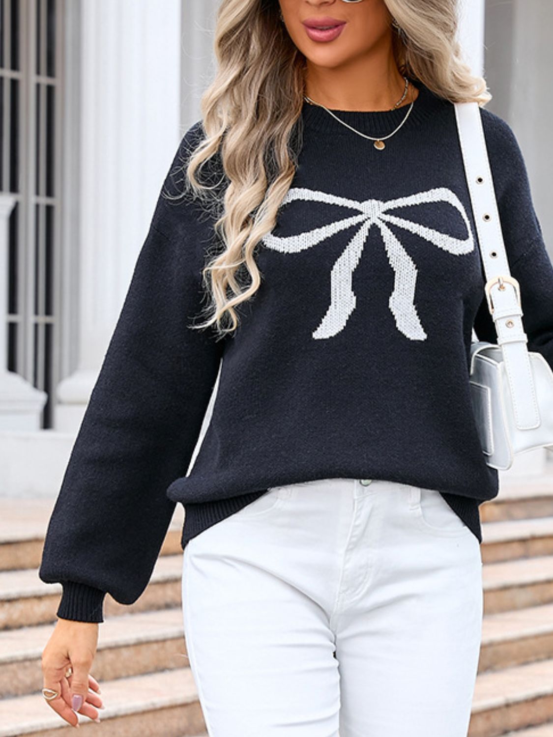 The Pretty Bow Long Sleeve Sweater