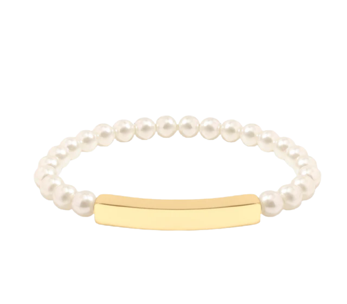 18K Gold Curved Bar Bracelet