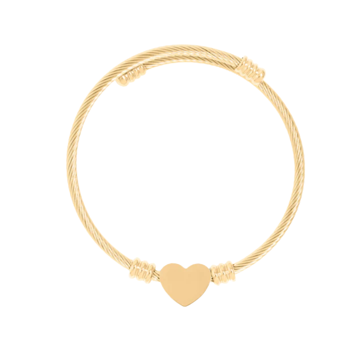 18K Gold heart cuff bracelet