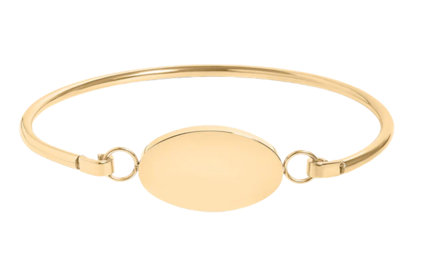 18K Gold Oval Cuff Bracelet