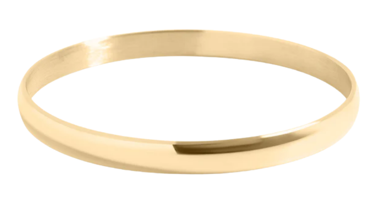 18K Gold Solid Bangle
