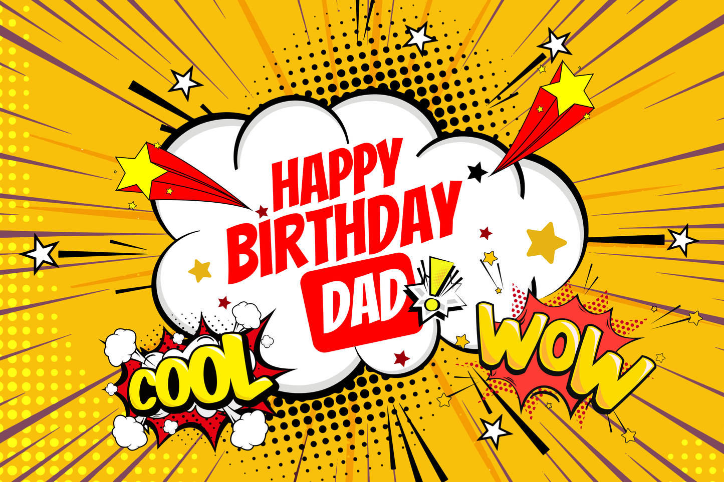 Personalized Comic Action Birthday Postcard