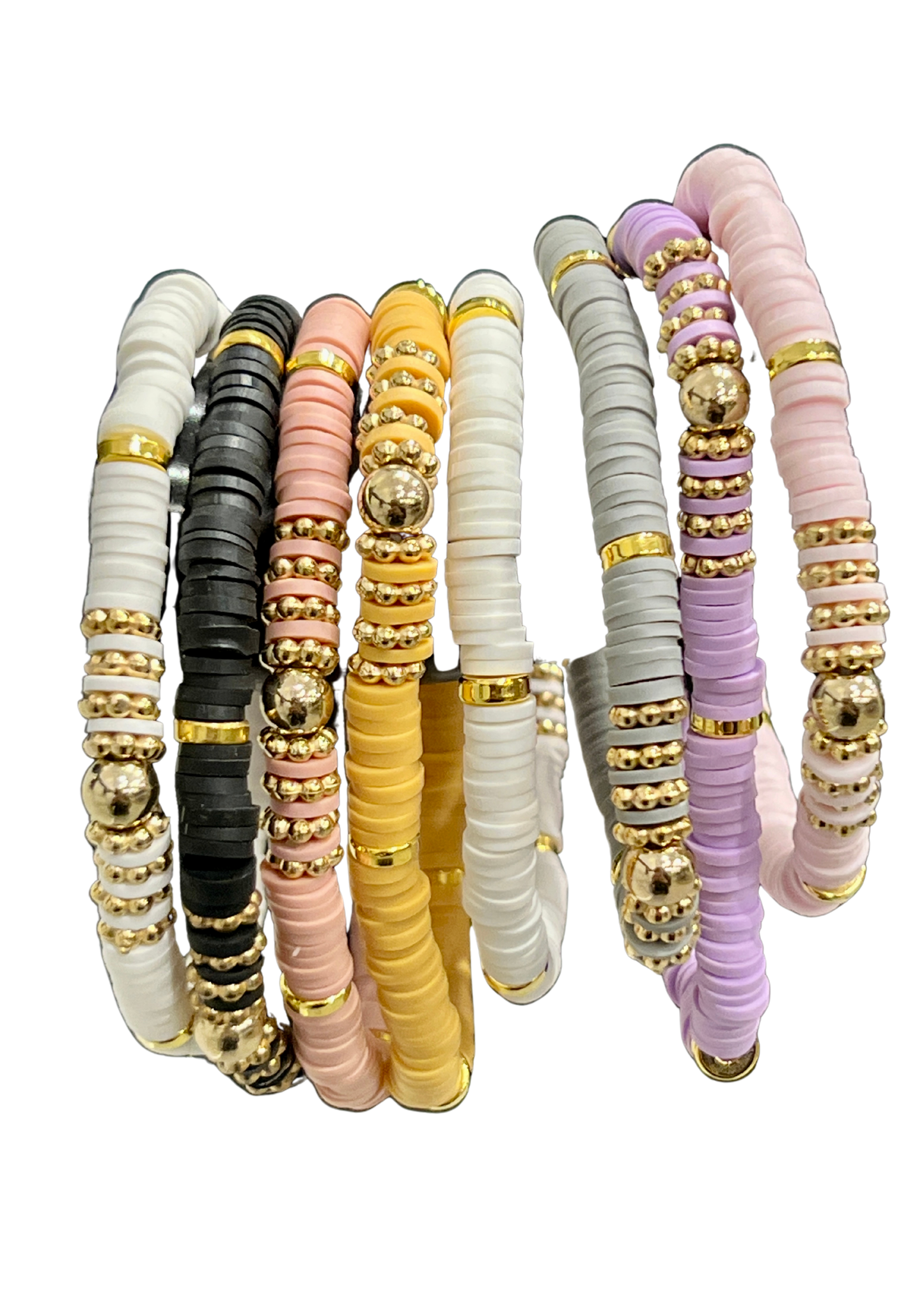 The Luxe Gold & Clay Bead Bracelet