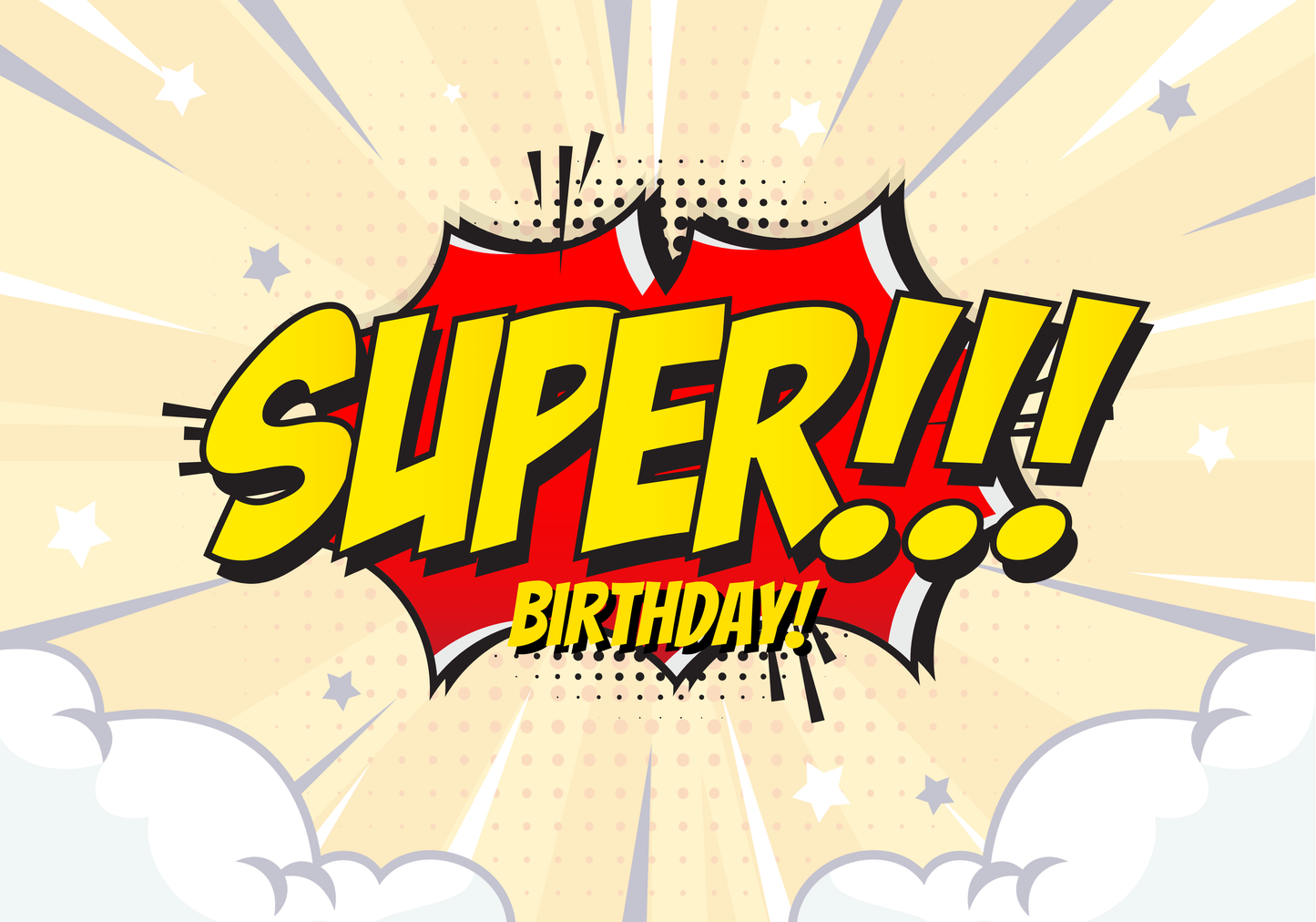Personalized Comic Action Birthday Card