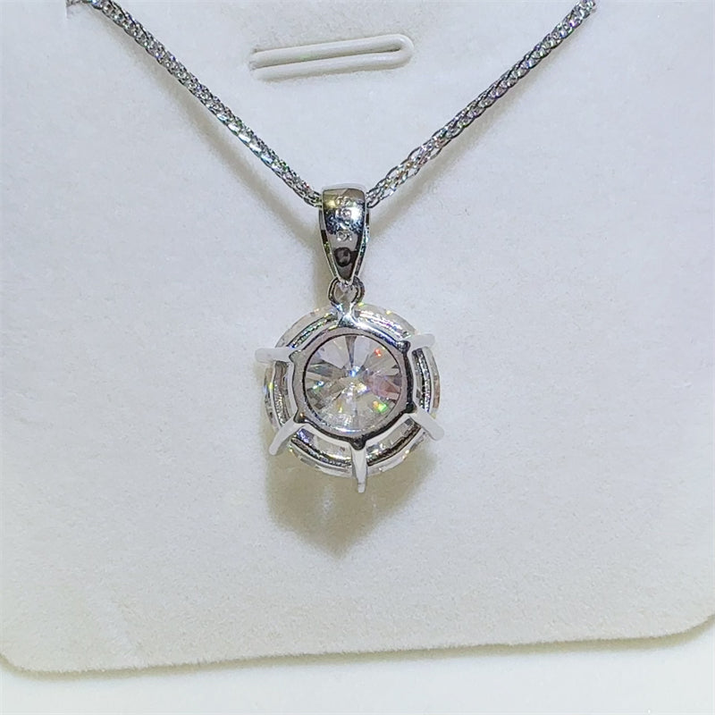 10 Carat Moissanite Solitaire Pendant Necklace