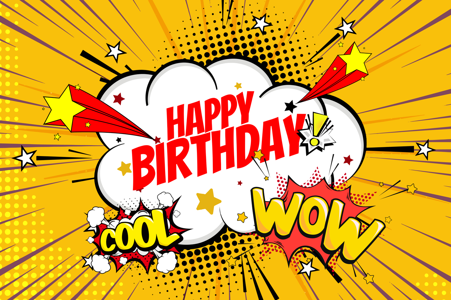 Personalized Comic Action Birthday Postcard