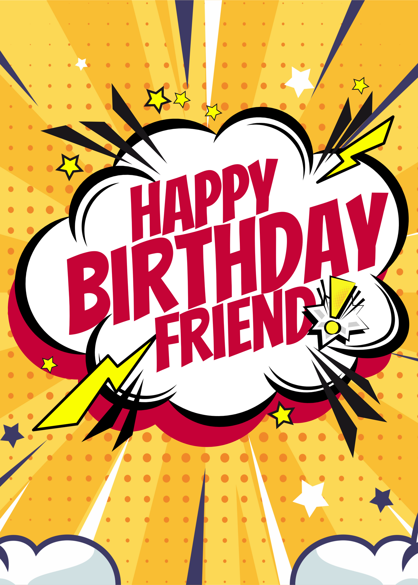 Personalized Comic Action Birthday Card
