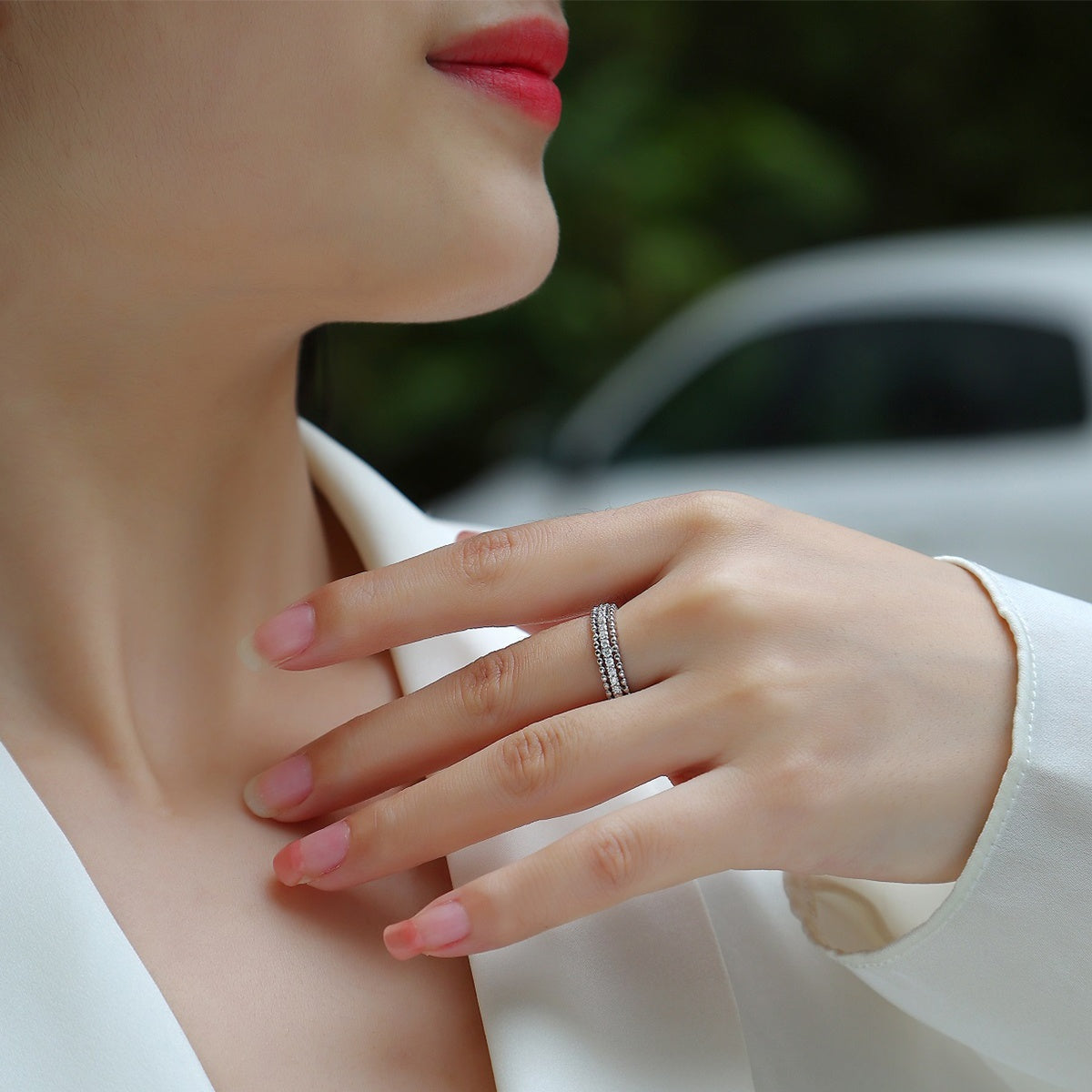 The Celestial Halo Moissanite Ring