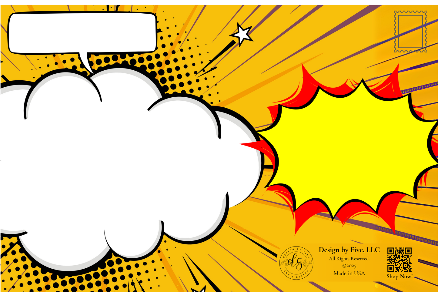 Personalized Comic Action Birthday Postcard