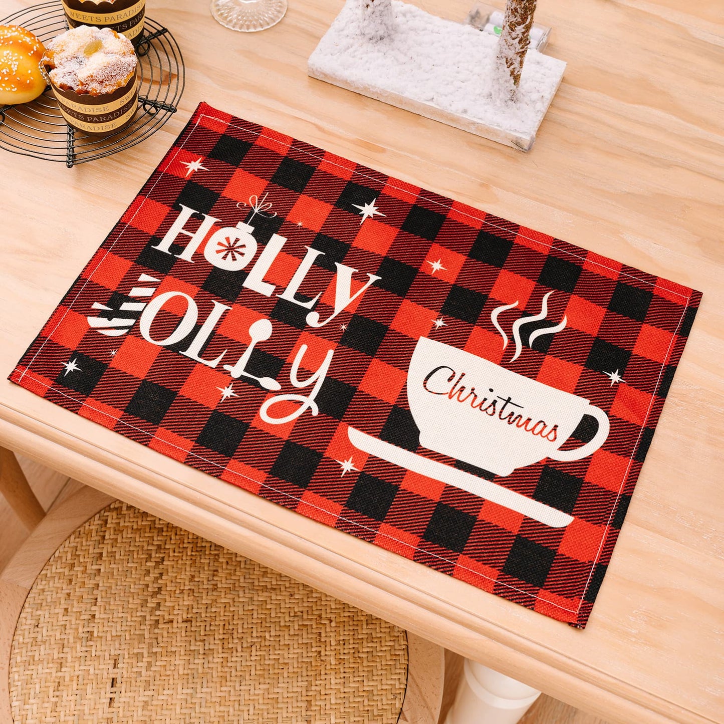Plaid Holiday Placemats, 2 pieces