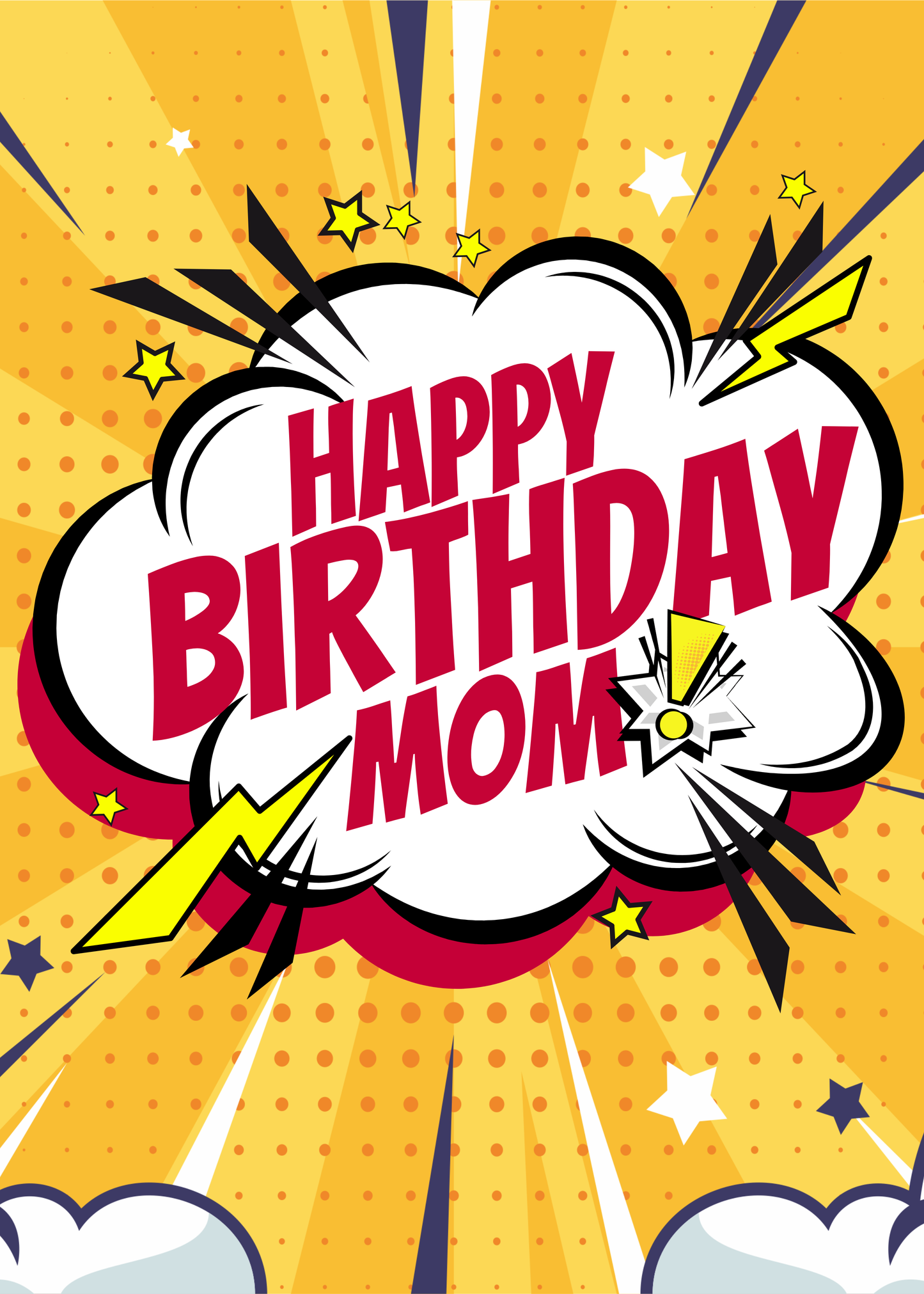 Personalized Comic Action Birthday Card