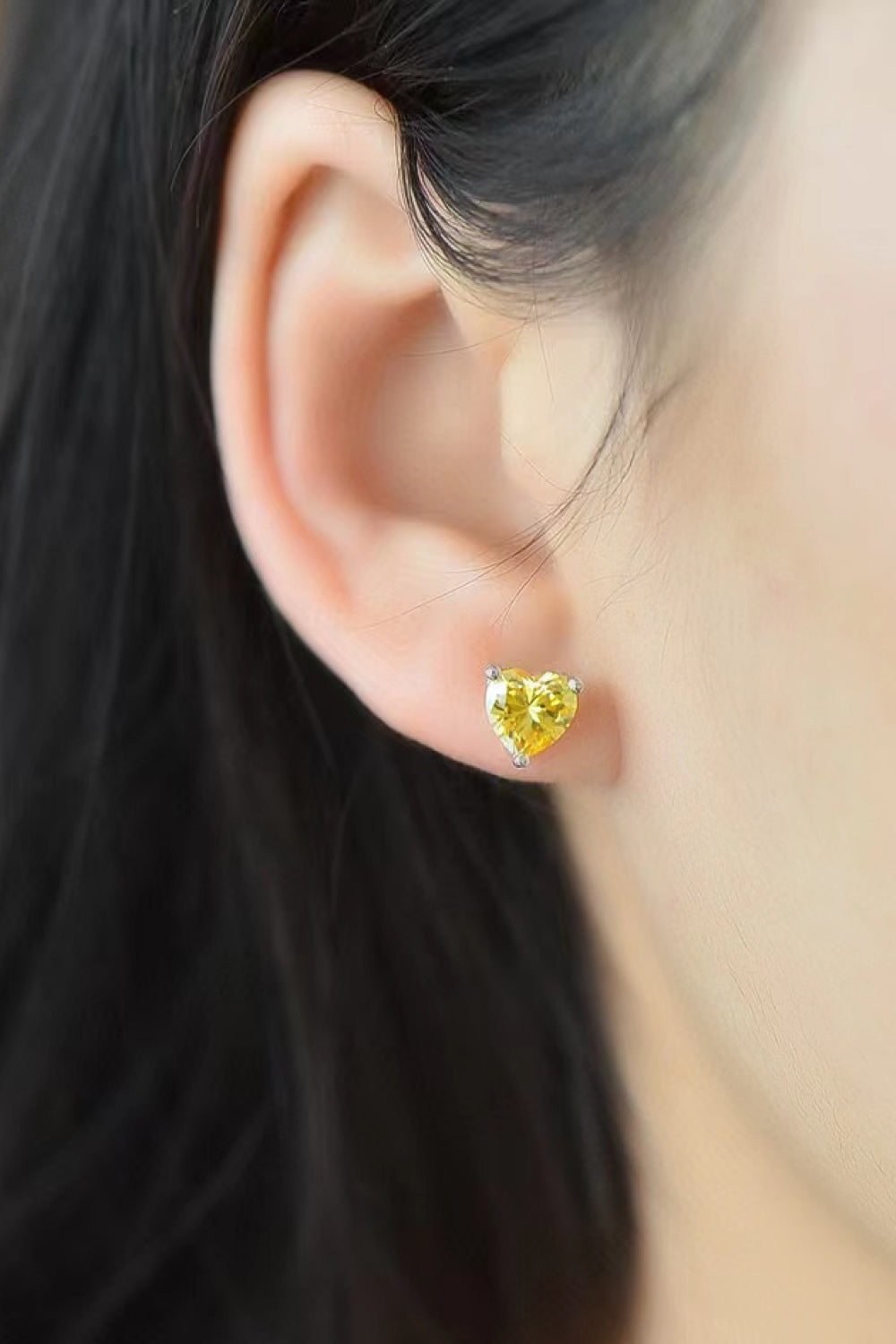 2 Carat Yellow Heart Moissanite Earrings