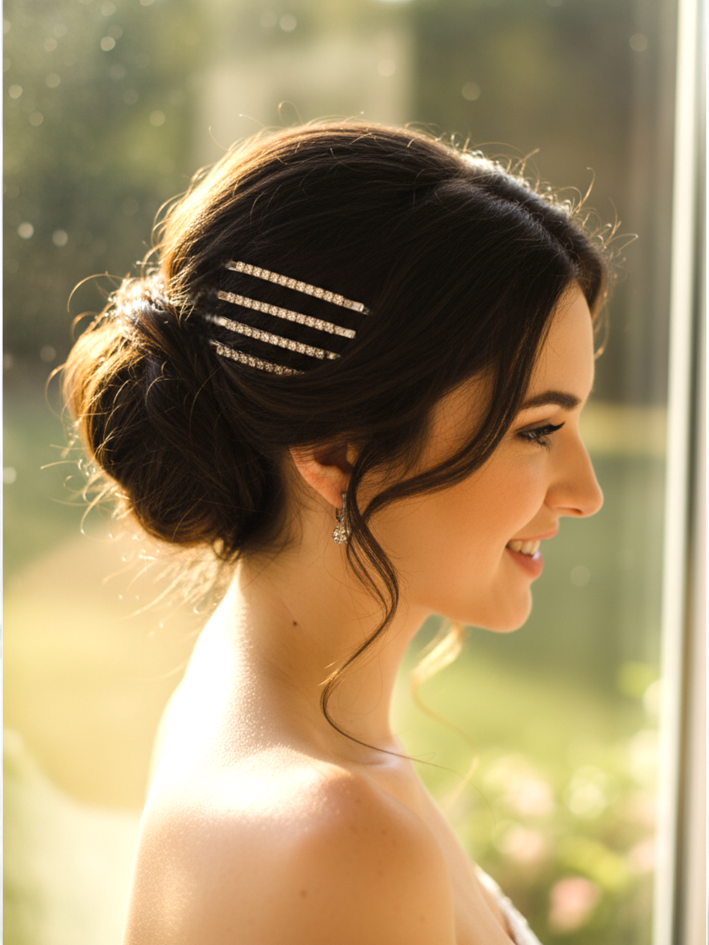 Bridal Hair Embellishments Crystalline Straight Bar (4 pcs.)