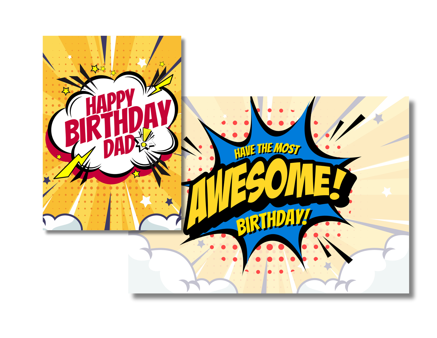 Personalized Comic Action Birthday Card
