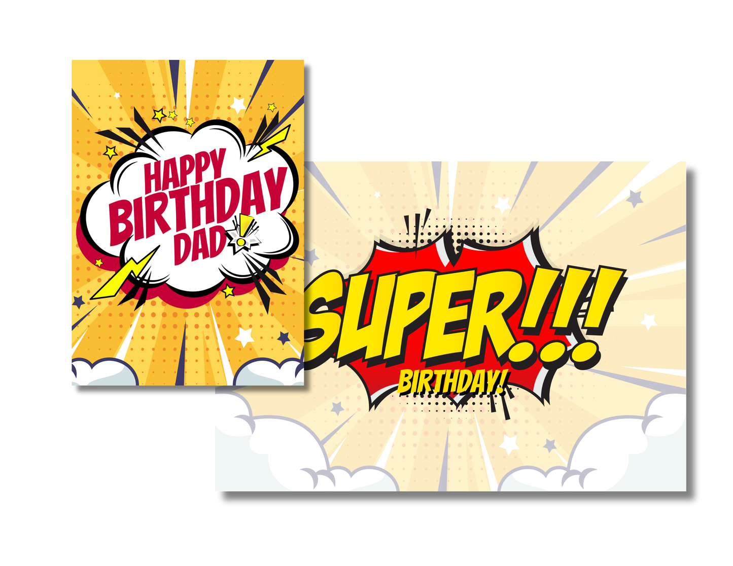 Personalized Comic Action Birthday Card