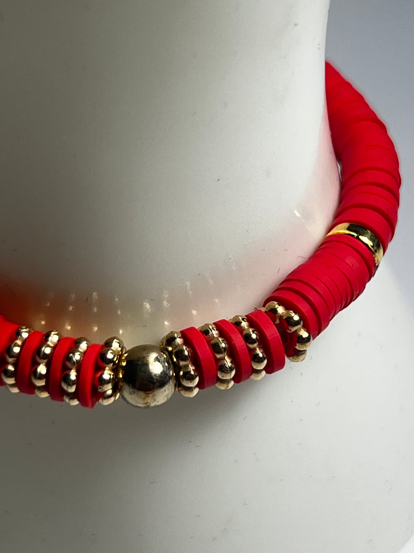 The Luxe Gold & Clay Bead Bracelet