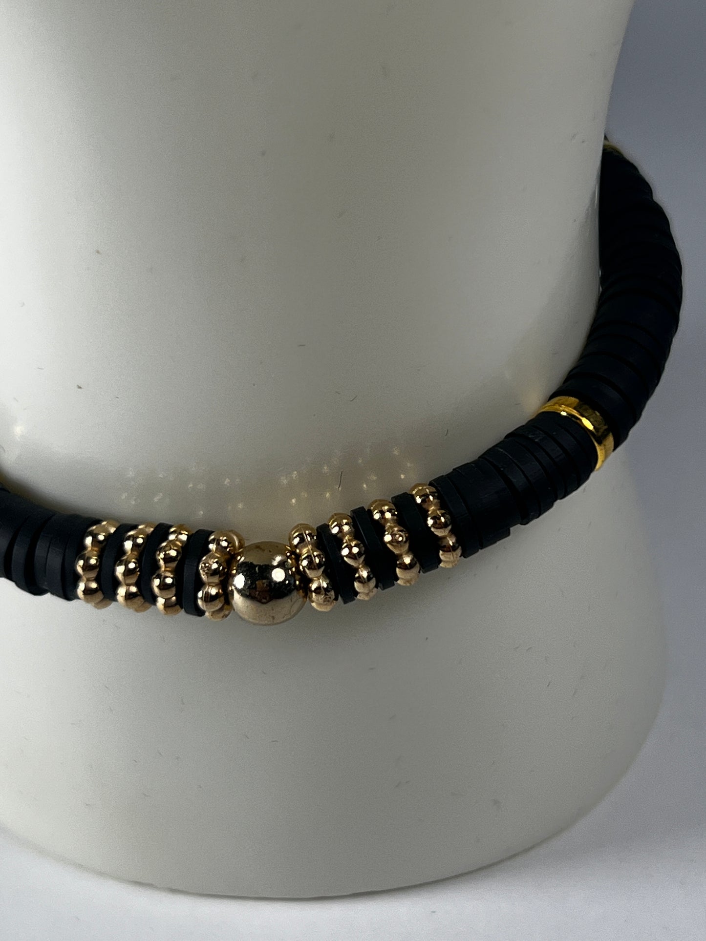 The Luxe Gold & Clay Bead Bracelet