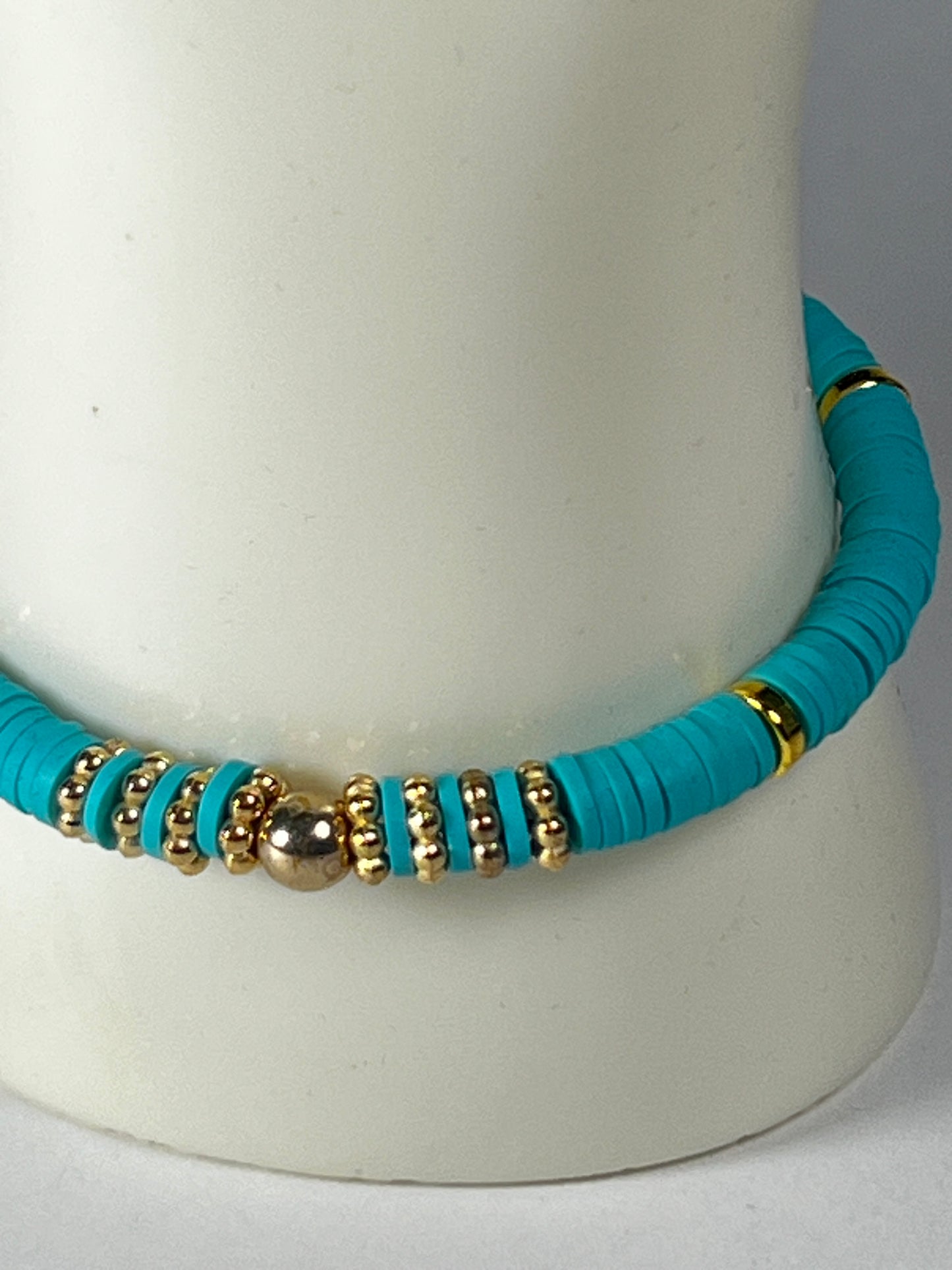 The Luxe Gold & Clay Bead Bracelet