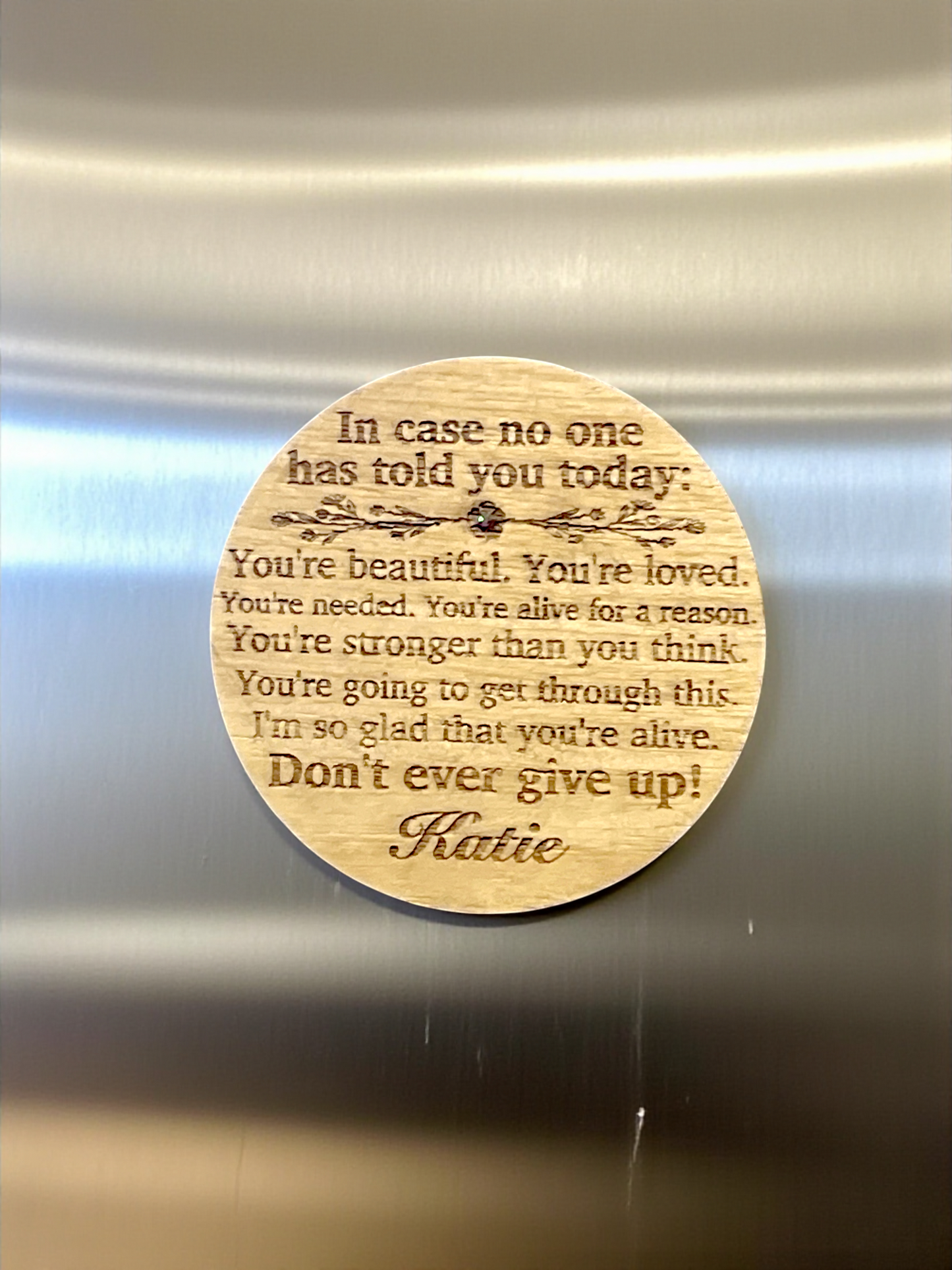 Personalized Wooden Encouragement Magnet