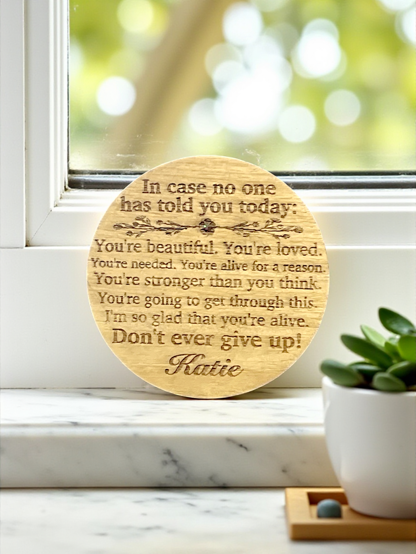 Personalized Wooden Encouragement Magnet