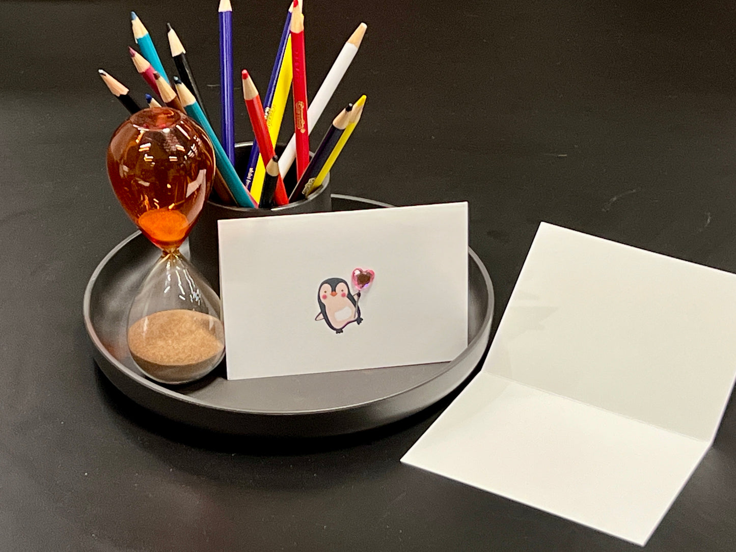 3D Heart Penguin Mini Card