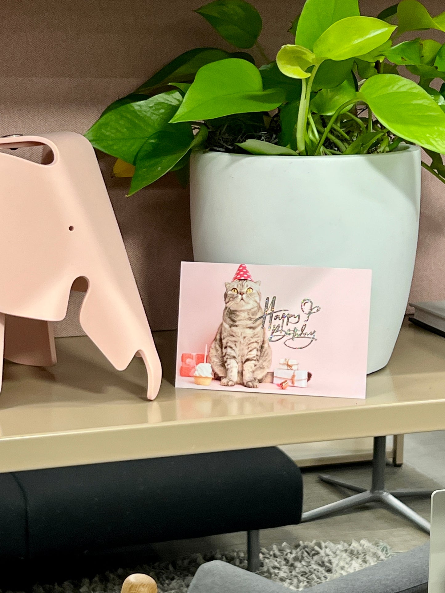 Glitter Kitty HAPPY BIRTHDAY Postcard