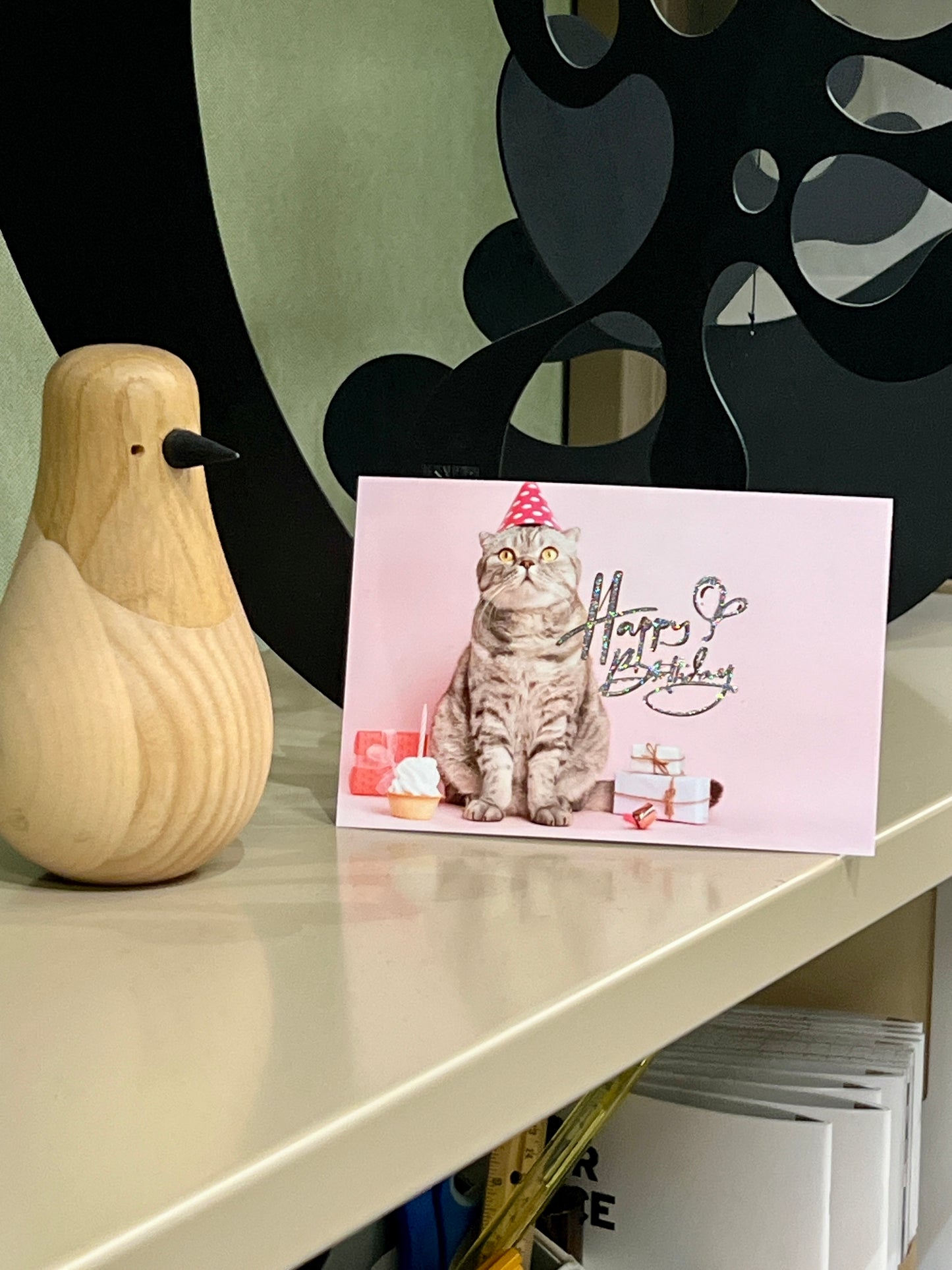 Glitter Kitty HAPPY BIRTHDAY Card