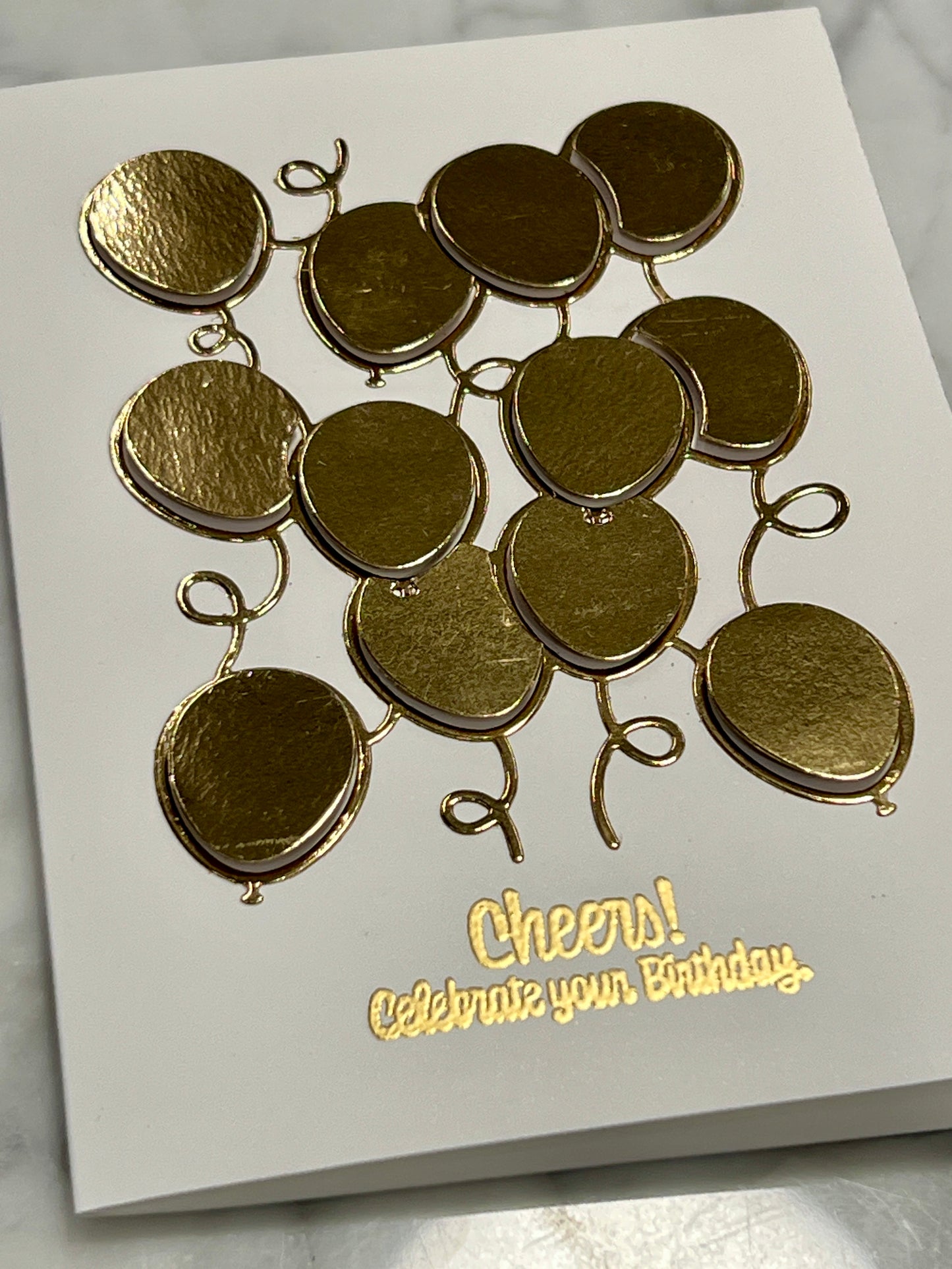 The Golden Balloons Birthday Card