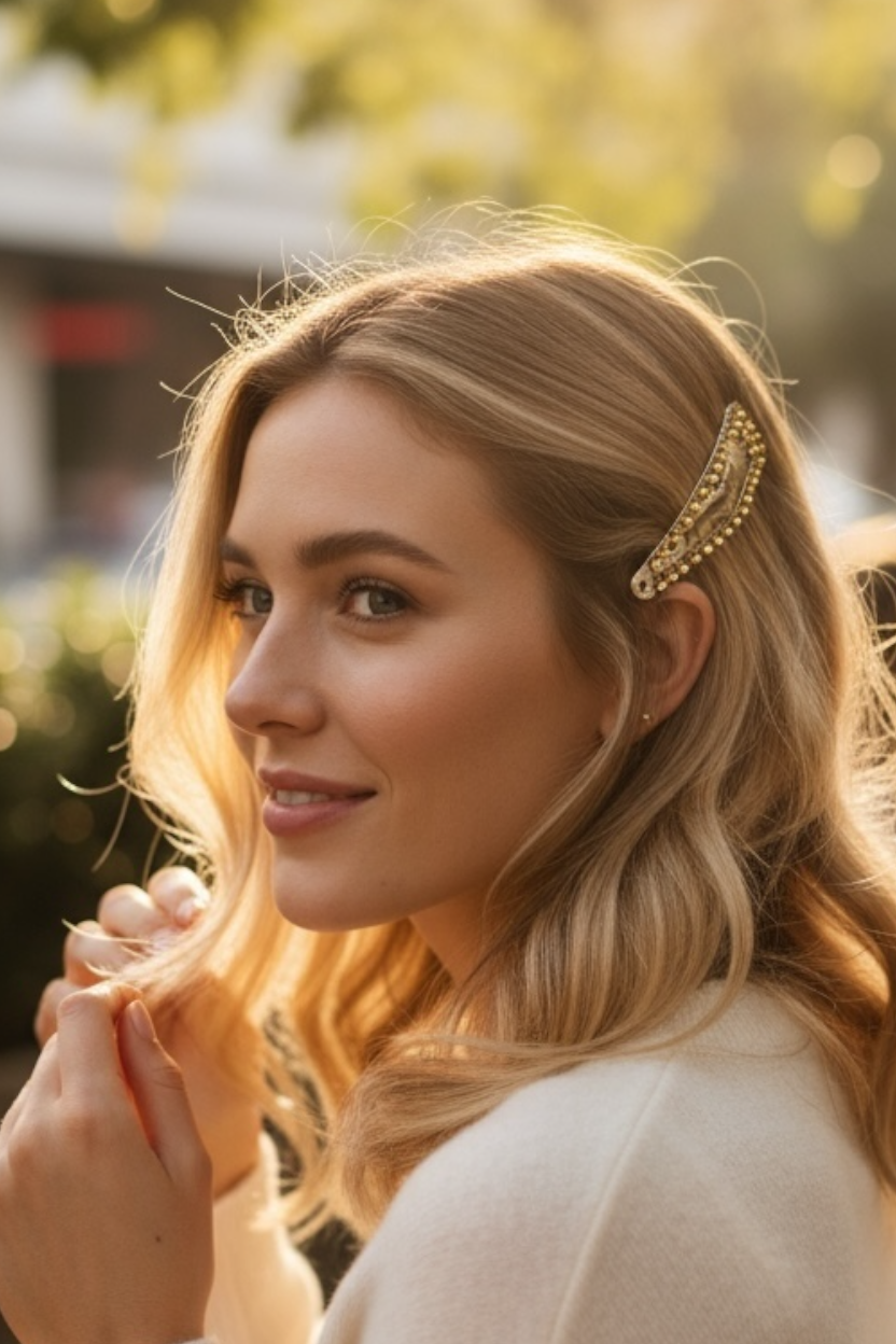 Luxe Golden Hair Clips Set (4 pcs.)