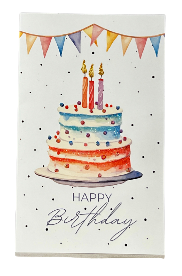 Scrumptious Sparkle Cake Birthday Card