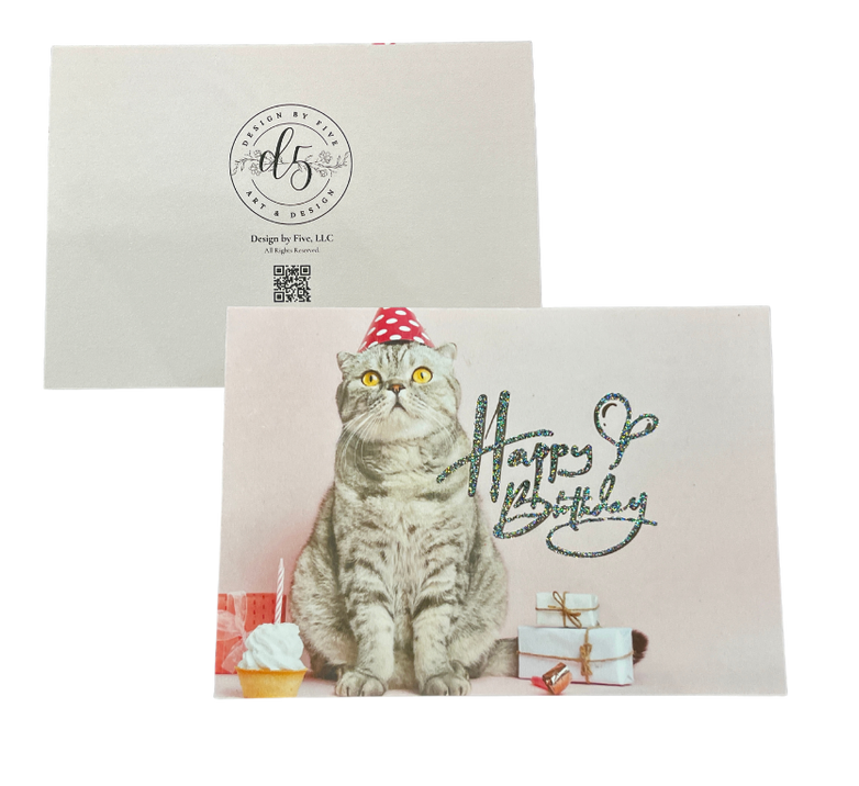 Glitter Kitty HAPPY BIRTHDAY Card