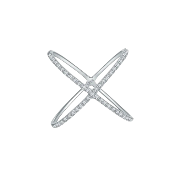The Allure Crisscross Moissanite Ring