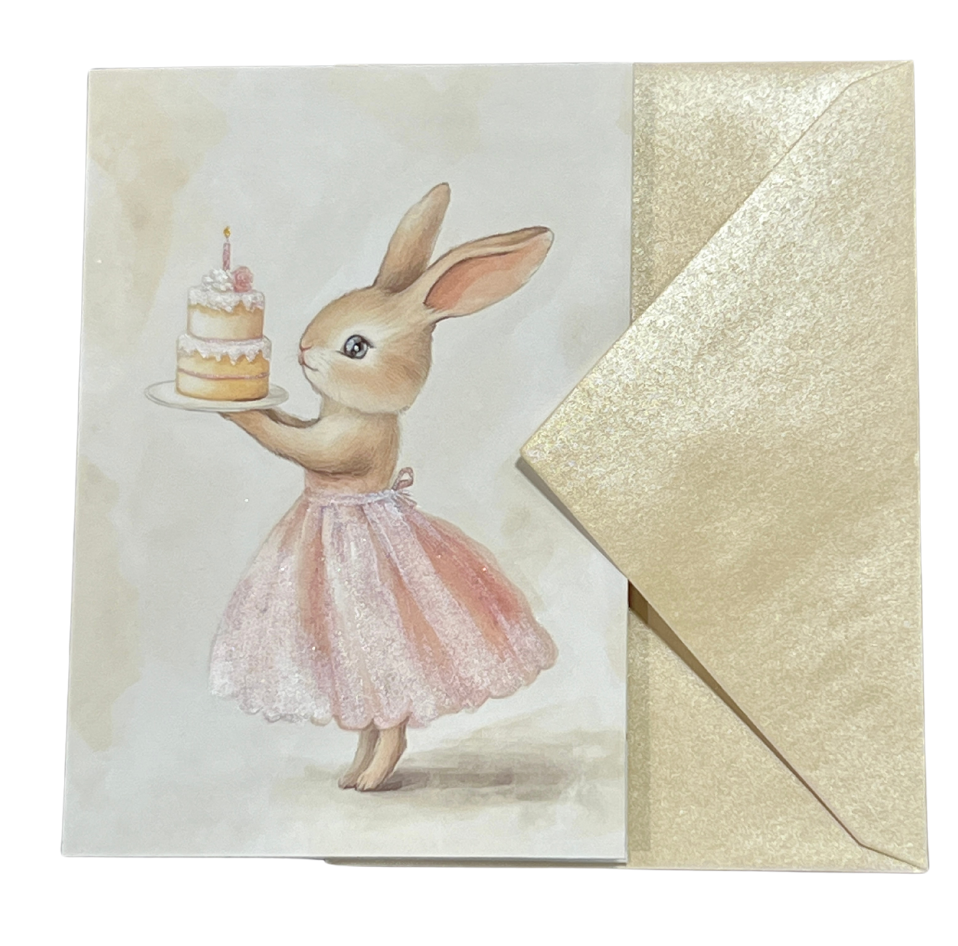 Sparkling Bunny Birthday Card