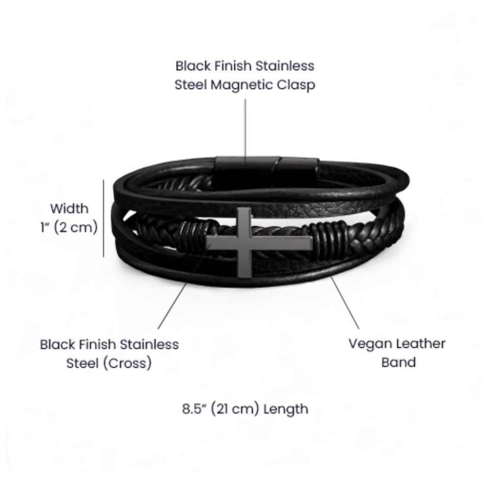 The Leather Banded Cross Bracelet
