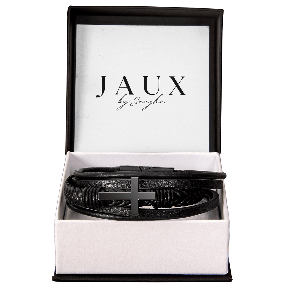 The Leather Banded Cross Bracelet