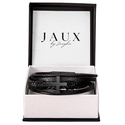 The Leather Banded Cross Bracelet