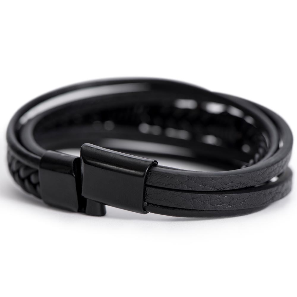 The Leather Banded Cross Bracelet