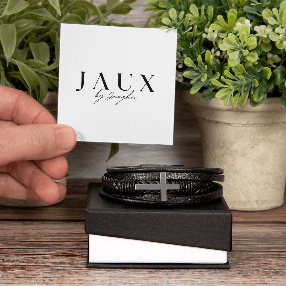 The Leather Banded Cross Bracelet