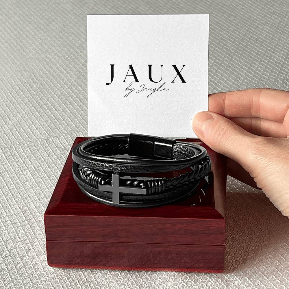 The Leather Banded Cross Bracelet