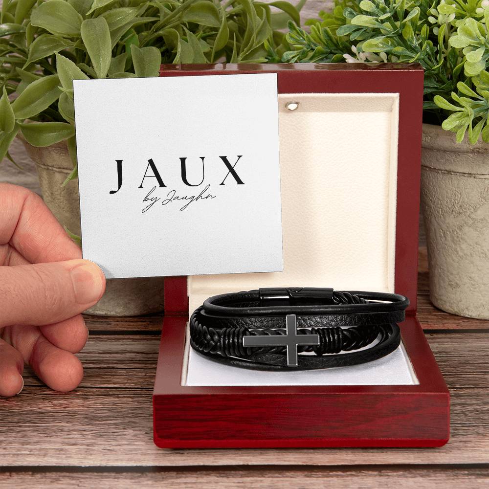 The Leather Banded Cross Bracelet
