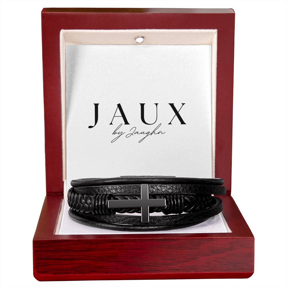 The Leather Banded Cross Bracelet