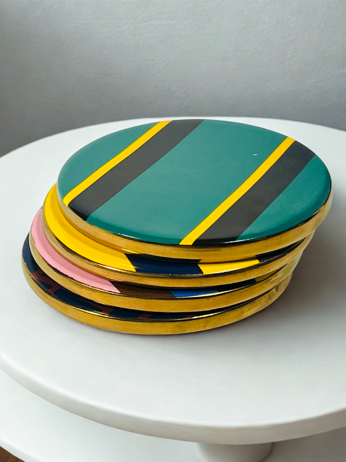 Abstract Art Ceramic Coasters, 4 pcs.